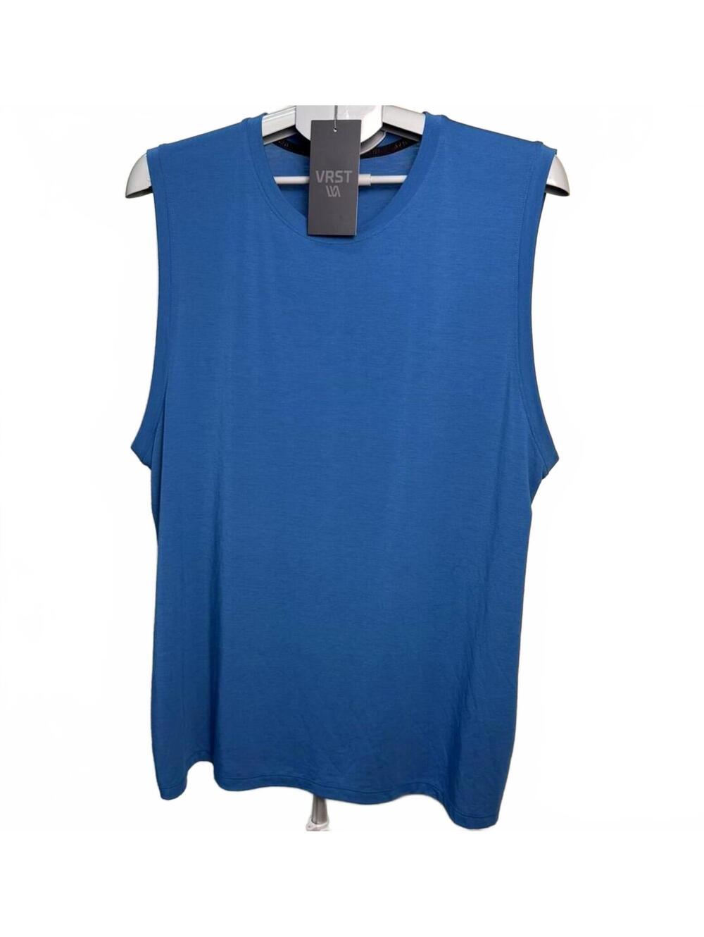 VRST Mens XL Sleeveless Athletic Muscle Icon Tank Top Blue Athleisure Gym NWT